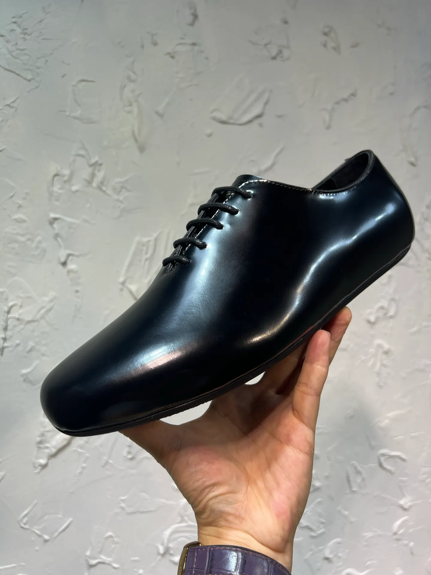 P760 prada derby2025 spring and autumn latest Prada lace-up classic retro men's shiny leather shoes, Shuffle double-button Mengke shoes, open side beaded cowhide, lining and foot cowhide, light rubber sole, sole height and thickness 10mm, original packaging black and brown 2 colors, code number: 39-46